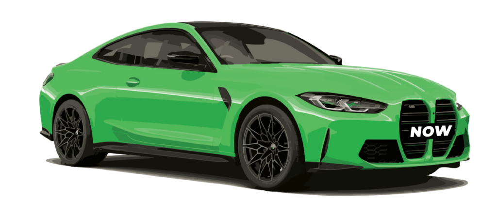 a green sports car